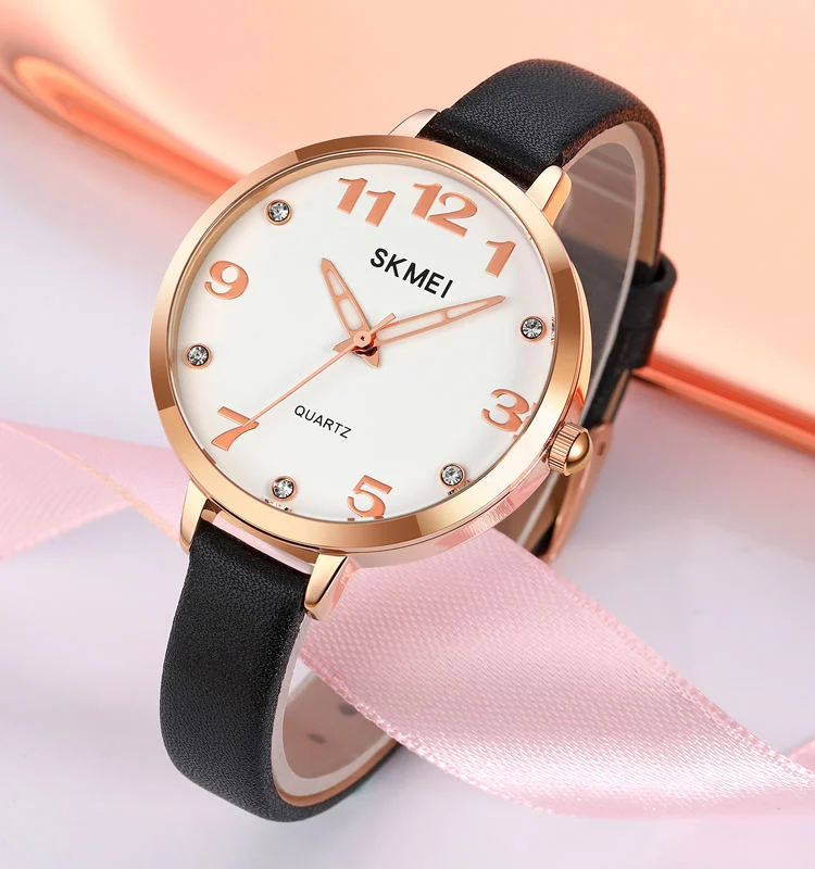 Relógios personalizados Lady Watches pulseira em pele impermeável Reloj para mulher Quartz Veja