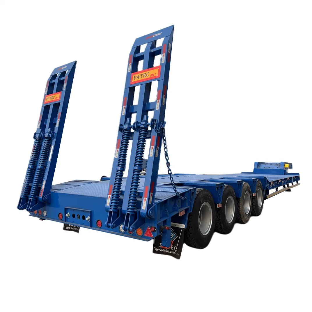 High Strength 4 Axle Lowbed Semi Trailer 120 Ton Lowbed Truck Trailer Cheap Lowbed Trailers