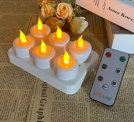 Rechargeable Candles Flameless Flickering LED Tea Lights with Remote & Timer