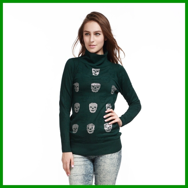 OEM Service Knitted Wool Ladies Slim Fit Sweater with Cheap Price