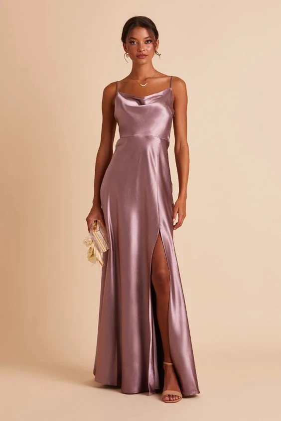 Purple Party Prom Gown Split Long Cocktail Evening Dresses E1600