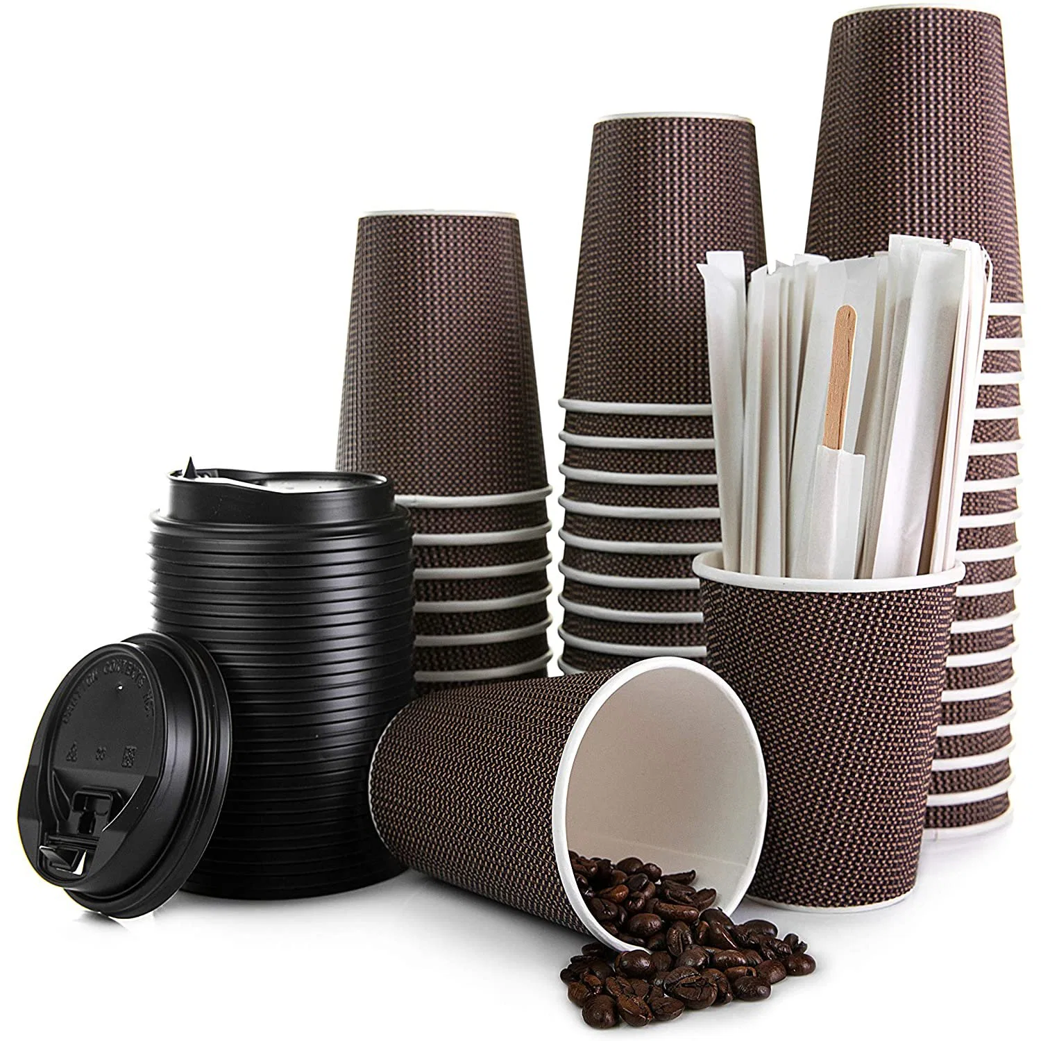 Einweg-Papier-Cup-Druck Take-away trinken Kaffee-Papier-Cup mit Leckagen Vermeiden Deckel