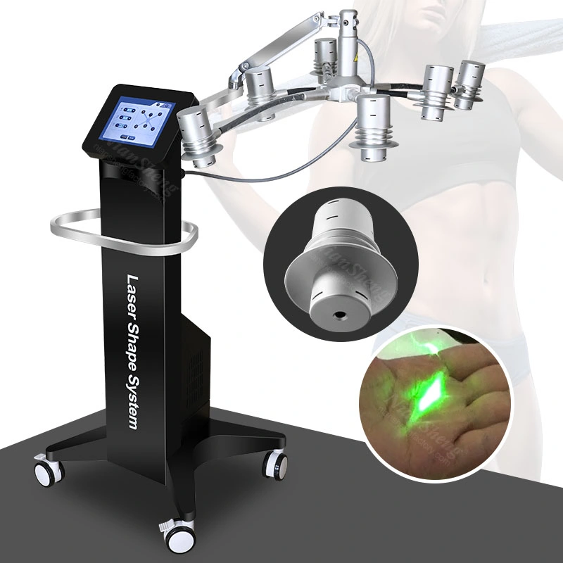 نظام ليزر L532nm Green Light Lipo الجديد الذي يعمل بالعلاج بالضوء الأخضر بمعدل 6 د. جهاز ليزر أحمر خفيف الوزن 635 نانومتر