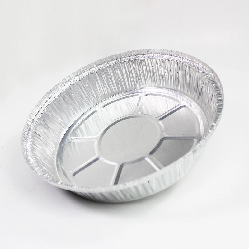 8-Inch Round Disposable Aluminum Foil Food Containers Pizza Plate Salad Plate Baking Foil Tray with Lid