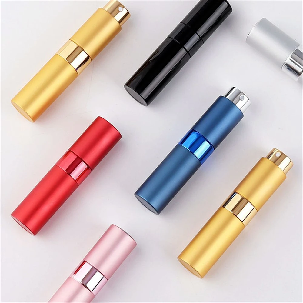 Pocket Small Empty Spray Aluminum Atomizer Refillable Perfume Glass Bottle in Stock