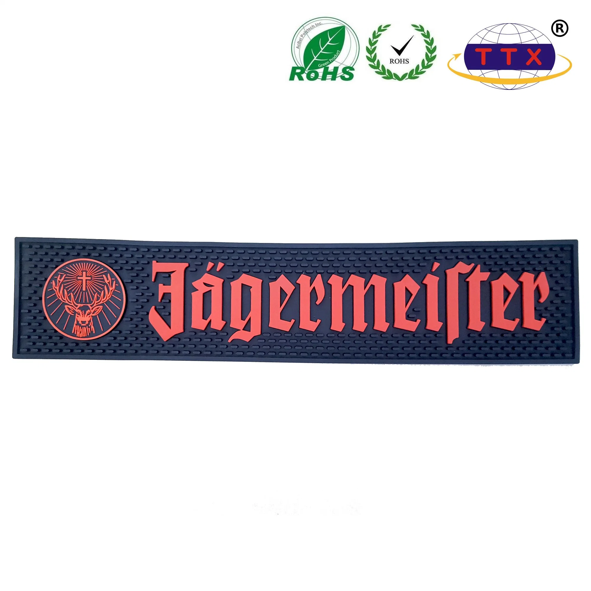 Customized Embossing Logo Soft Flexible PVC Bar Mat Non Slip Easy Clean Bar Drip Drain Mat