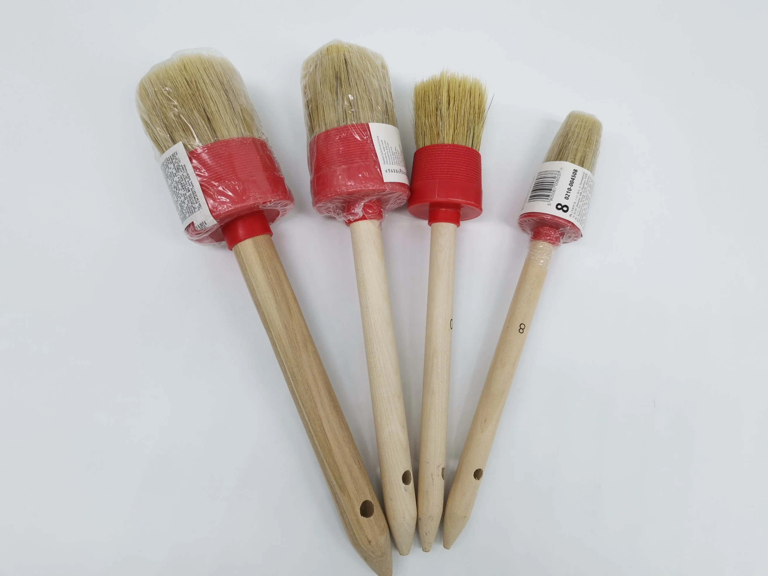 All Size Briste Paint Round Head Brush with Wooden Handle