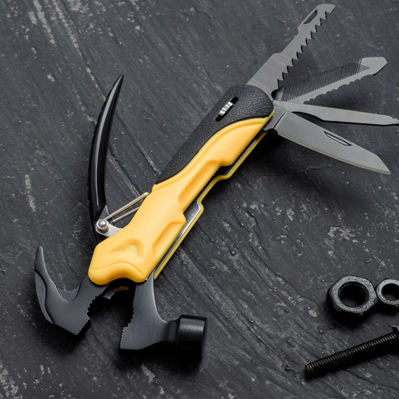 Multifunctional Multi Tool Claw Hammer Steel Handle Outdoor Nail Hammer with Knife Corkscrew File Saw Screwdriver