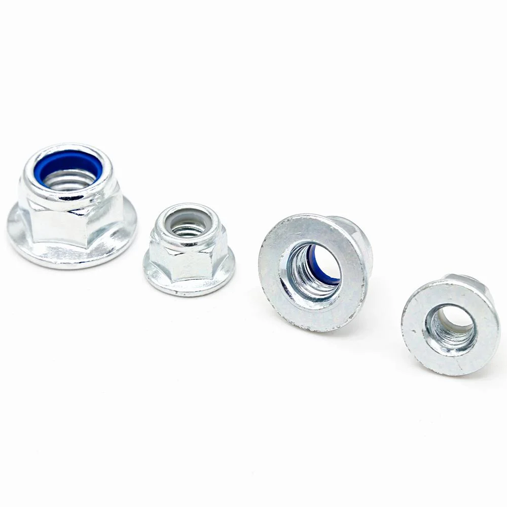 China Wholesale/Supplier Carbon Steel Blue White Zinc-Plated Grade 4.8 Stainless Steel 304 316 Dome Cap Nut Brown Nylon Black Nylon Hex Flange Insert Lock Nuts