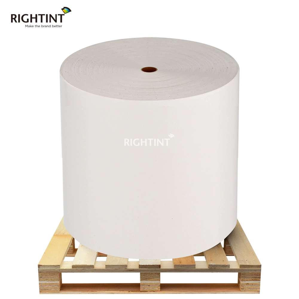 Adhesivo de vinilo Rightint Carton OEM Shanghai papel productos etiqueta en blanco