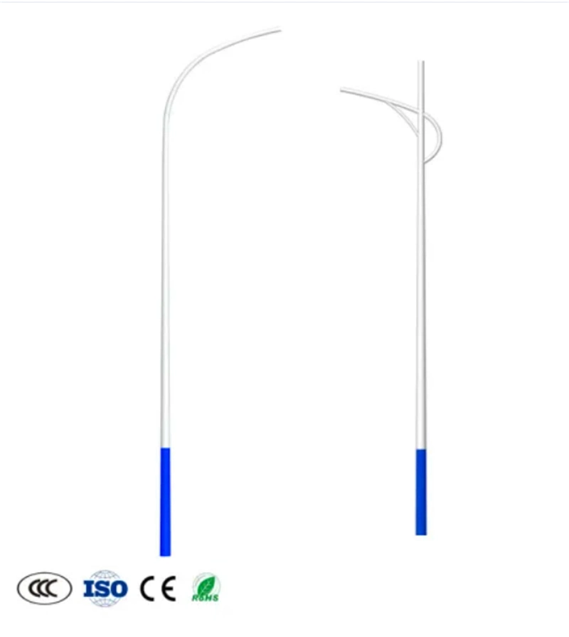 Pulverbeschichtung LED Street Light Pole mit Einzel-/Doppelarm Mit Fabrikpreis