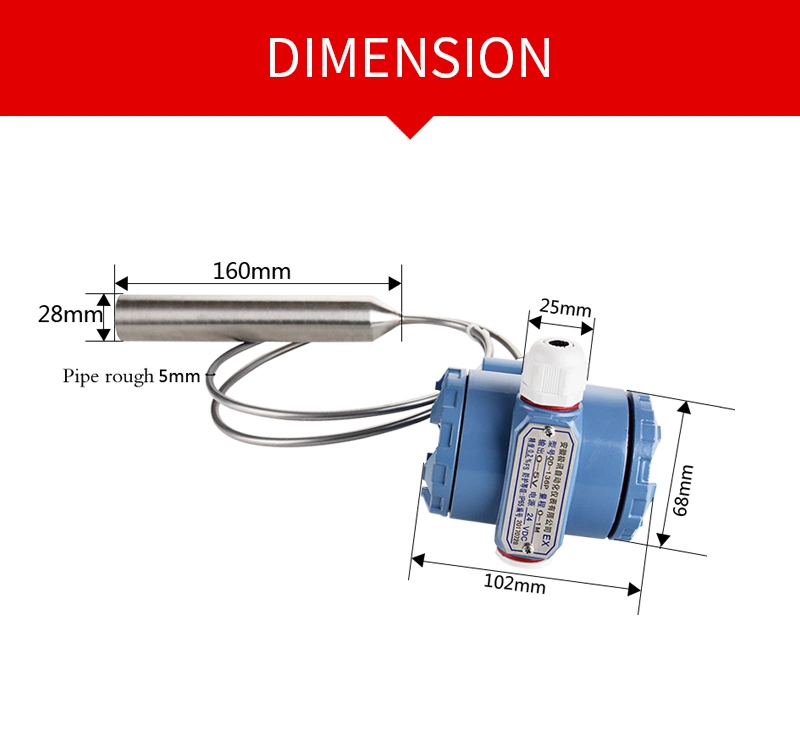 Alta Temperatura do Sensor de Nível de Água 2088 RS485 DC24V 4-20mA deite-no transmissor de nível de água do tipo 4 20mA RS485 o Indicador do Sensor de Nível de Líquido 12V 24V