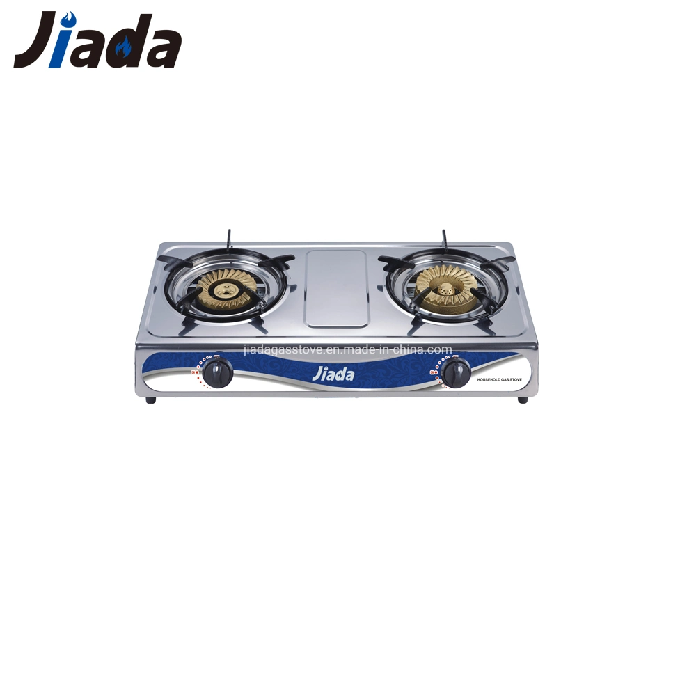 Jd-Ds067 África Inicio moderna tapa de Cobre Hierro fundido, acero inoxidable encendido piezoeléctrico automático de doble foco estufa de gas