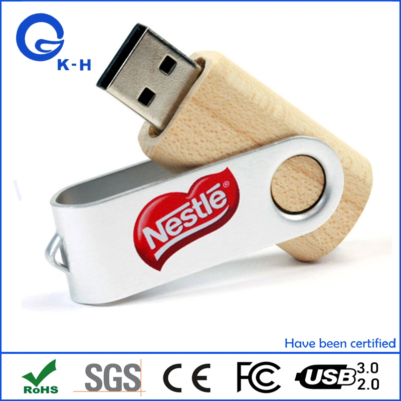 Bamboo Twist USB Flash Thumb Drive for Company Gift