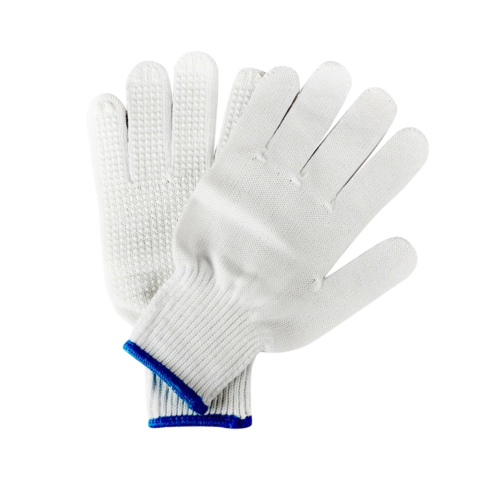 Commerce de gros Blanc 7 Point d'aiguille de la colle plastique Gants PVC antiglisse Wear-Resistant parsemé de fils de coton les gants de travail de protection du travail