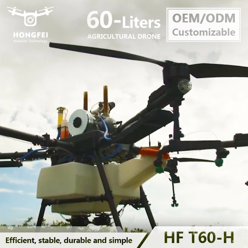 Entreprises de drones industriels 60L Drone de pulvérisation agricole à longue portée à faible coût et à commande à distance fonctionnant à l'huile.