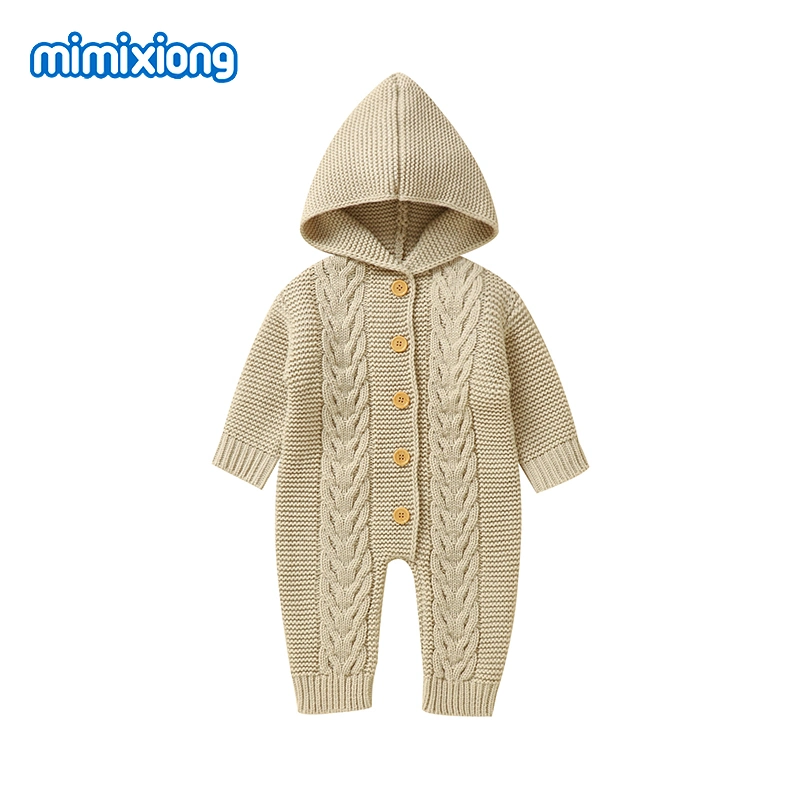 2023 Nuevo estilo Mimixiong recién nacido bebé de punto Rompers Jumpsuits Bebés Ropa Sudadera con capucha para niños pequeños ropa