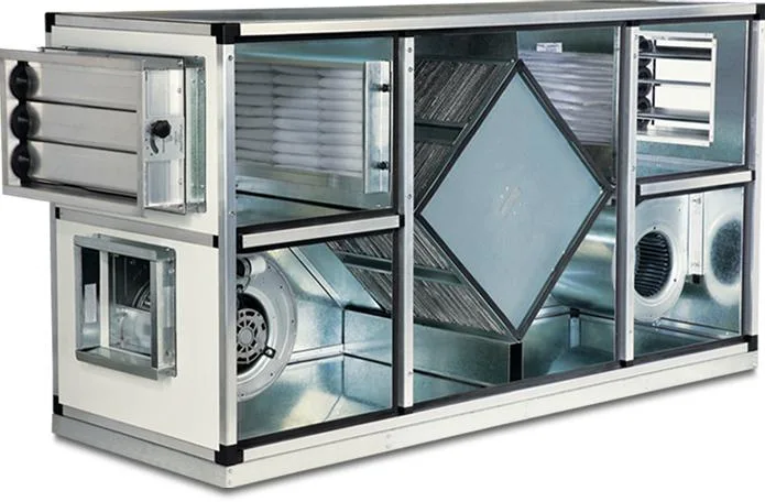 Clean Room Central Air Handling Unit with Heat Recovery HEPA Bag Filters UV Light Anti Virus