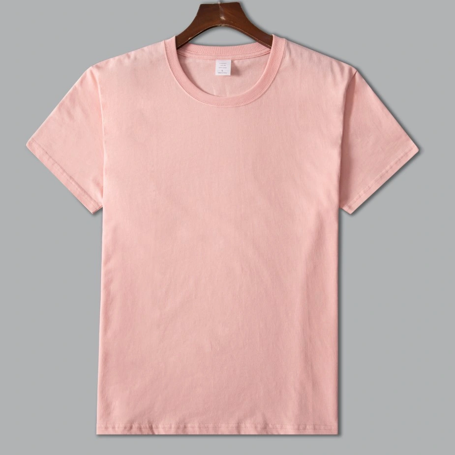 New 220g Cotton T-Shirt Men and Women Solid Color Short-Sleeved Cotton Round Neck Cultural Shirt