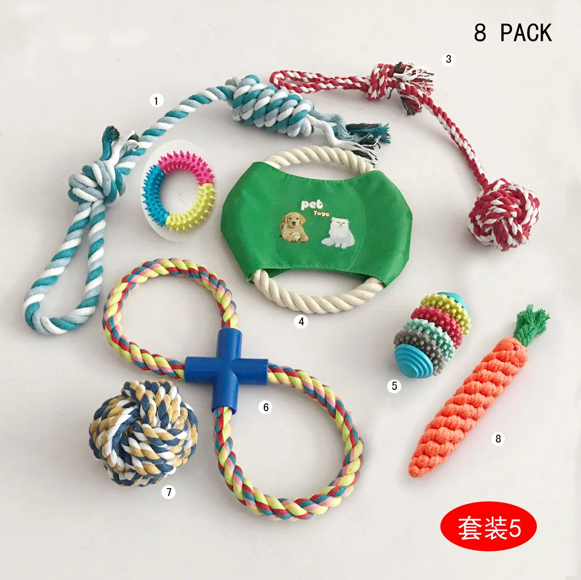 Chicote Hot-Selling Suprimentos Pet Dog Leash brinquedo colar com cor de Nylon Personalizada Almofada macia Animal Brinquedo Pet/comércio por grosso