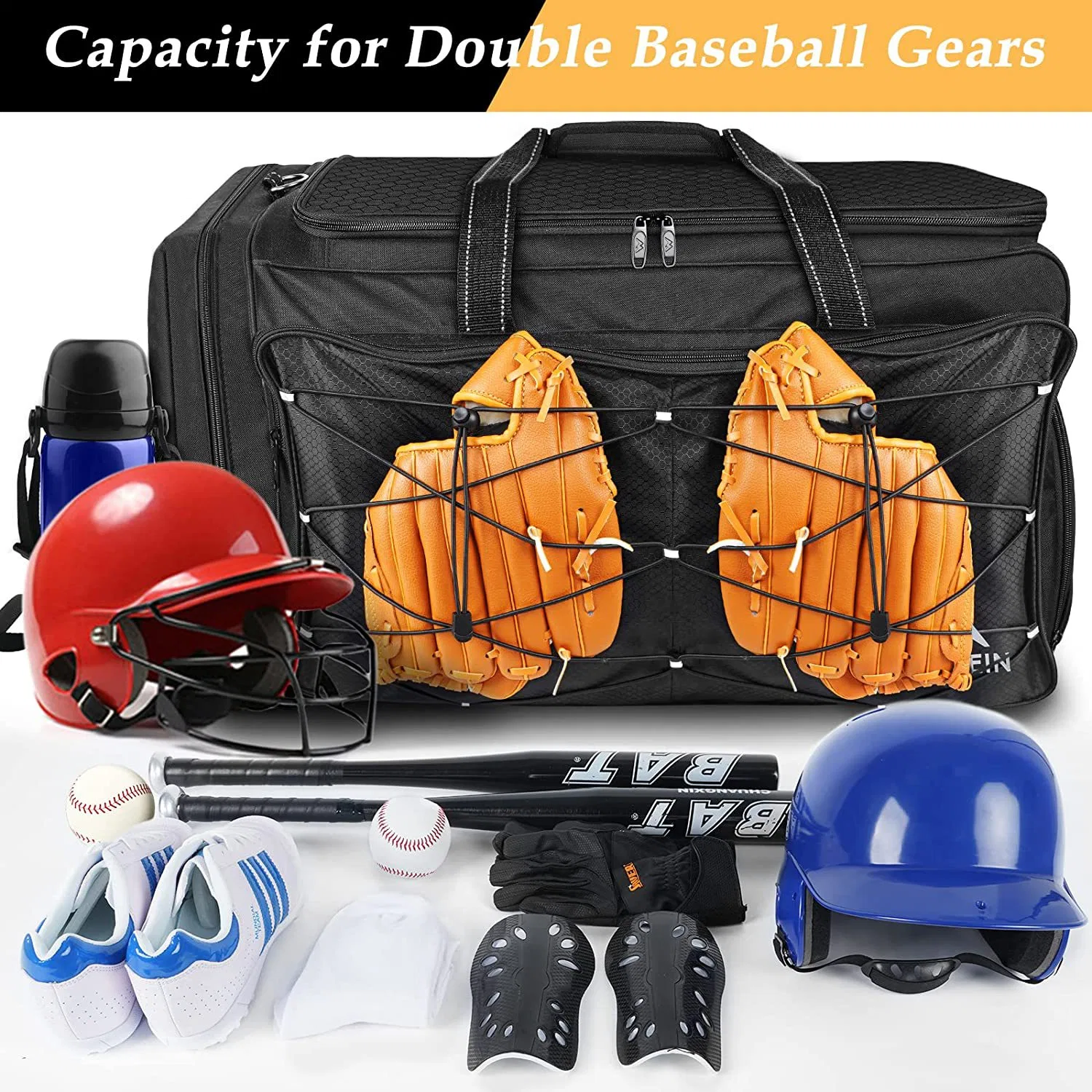 Extra Large Baseball Duffle Bag Catchers Gear for Equipment with Shoe Compartment Bl23797