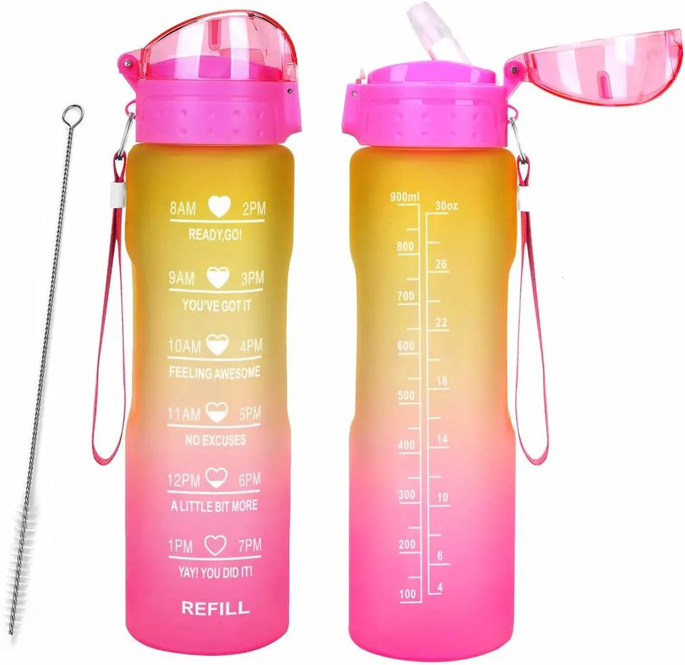 2023 New Amazon Top Saleplastic Wide Mouth Fitness Gym Outdoor Water Bottle with Custom Logo