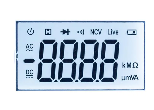 China OEM ODM 6 transmisivo positivo del reloj del segmento Tn pantalla LCD para instrumentos y medidores mostrar