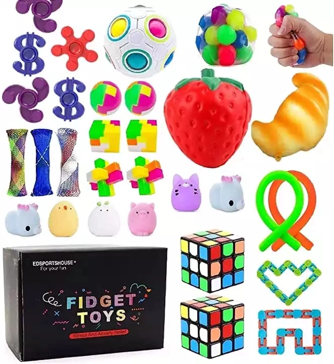 Idea Gift Marble and Mesh Pack de la novedad de la bola de compresión Niños Fidget Novelty Toys para Set Regalo promocional
