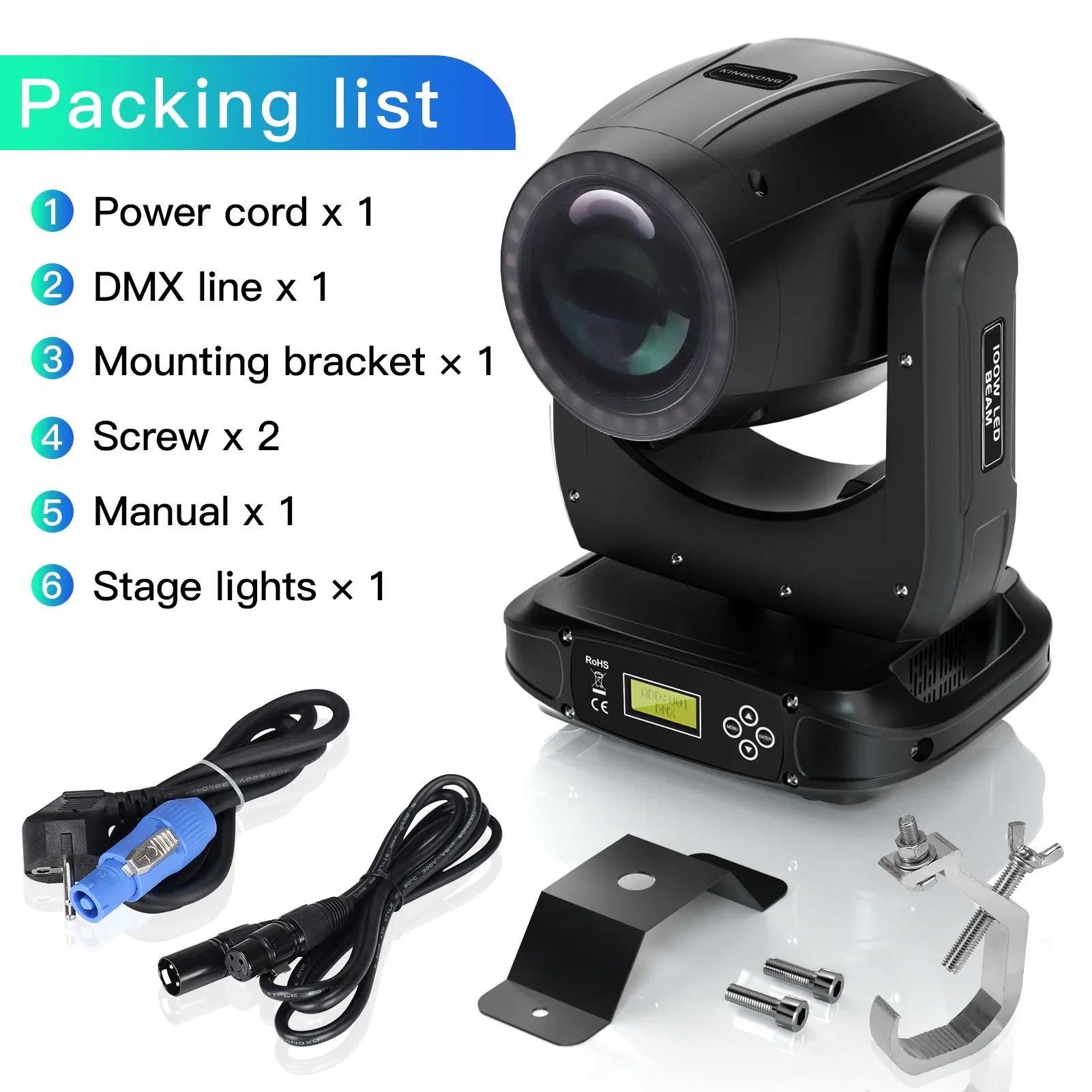 New LED Moving Head Light Ultra Brightness Rainbow Beam and Pattern Light