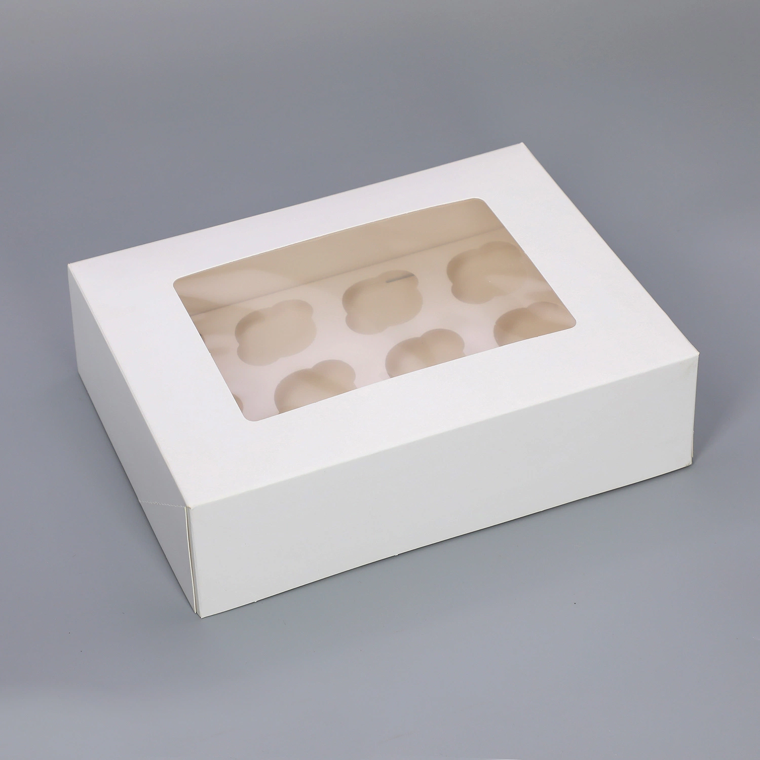 1/2/4/6/12/24 Loch Karton klare Fenster Cup Cake Box für Kuchen Cupcake Dessert Brot