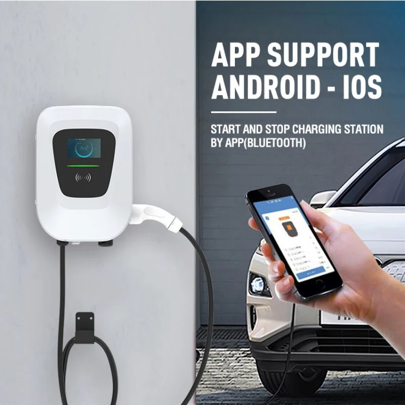 11kw Evse Type 2 Wallmounted 7 Kw AC Electric Vehicle EV Charger, 7kw Car Charger Single Phase Smart Payment