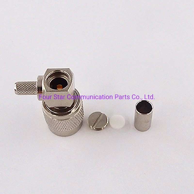 Antenna Rg58 Cable Wire Electrical Waterproof TNC Plug Male Crimp Right Angle RF Coaxial Connector