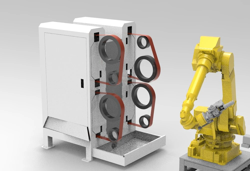 Rbt máquina CNC de alta eficiencia el tubo metálico pulidora para baño grifo y Auto Parts desbastado de superficie y desbarbado