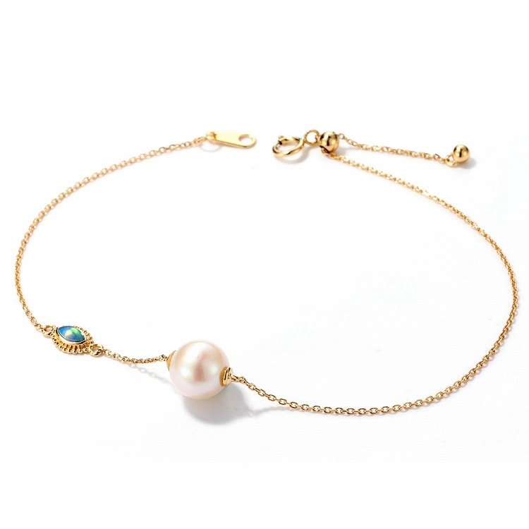 Los nuevos diseños de pulsera de oro con perlas de agua dulce Opal artificial de Oro 14K Joyería pulsera para mujer