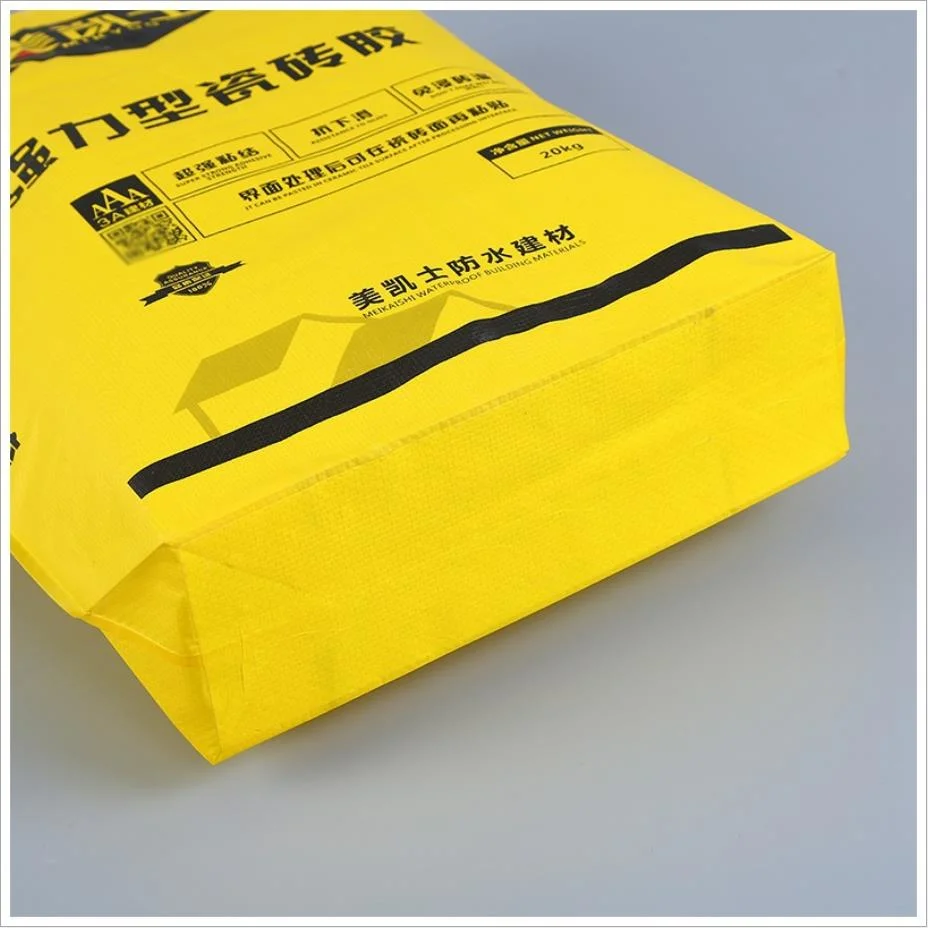 Customized Logo 3 Layer Kraft Paper Valve Mouth Bag for Dry Mortar Gypsum Wall Putty Powder Tile Adhesive Packaging