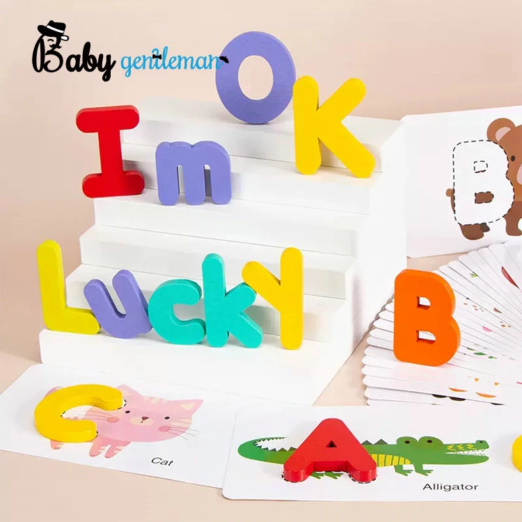 Neues Design Educational Word Recognition Spielzeug Holzalphabetische Puzzle für Kinder Z12163e Jahre