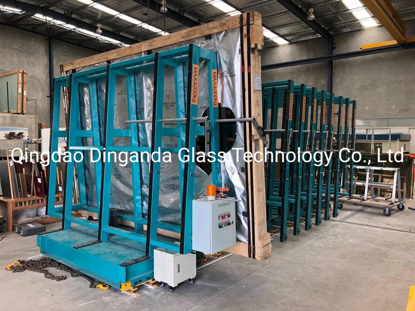 Dinganda Marke Elektro bewegliches Glas Lagersystem für Glasfabrik Mit Fernbedienung für Glasgröße 1830*2440mm