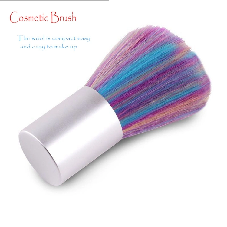 Hot Sale Customized Logo Single Rainbow Brush Makeup Brush Nylon Hair Nail Dust Cleaner Brush