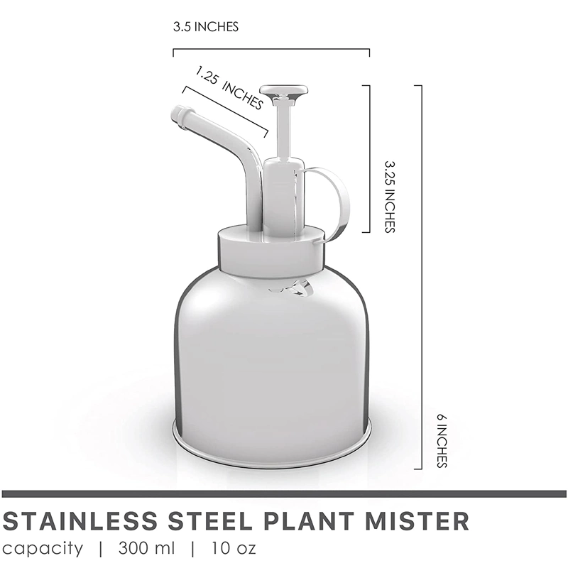 Acero inoxidable Atomizador Regadera suculentas las plantas de interior de rociadores de jardín de Bonsai modernas herramientas de jardín Metal Regadera