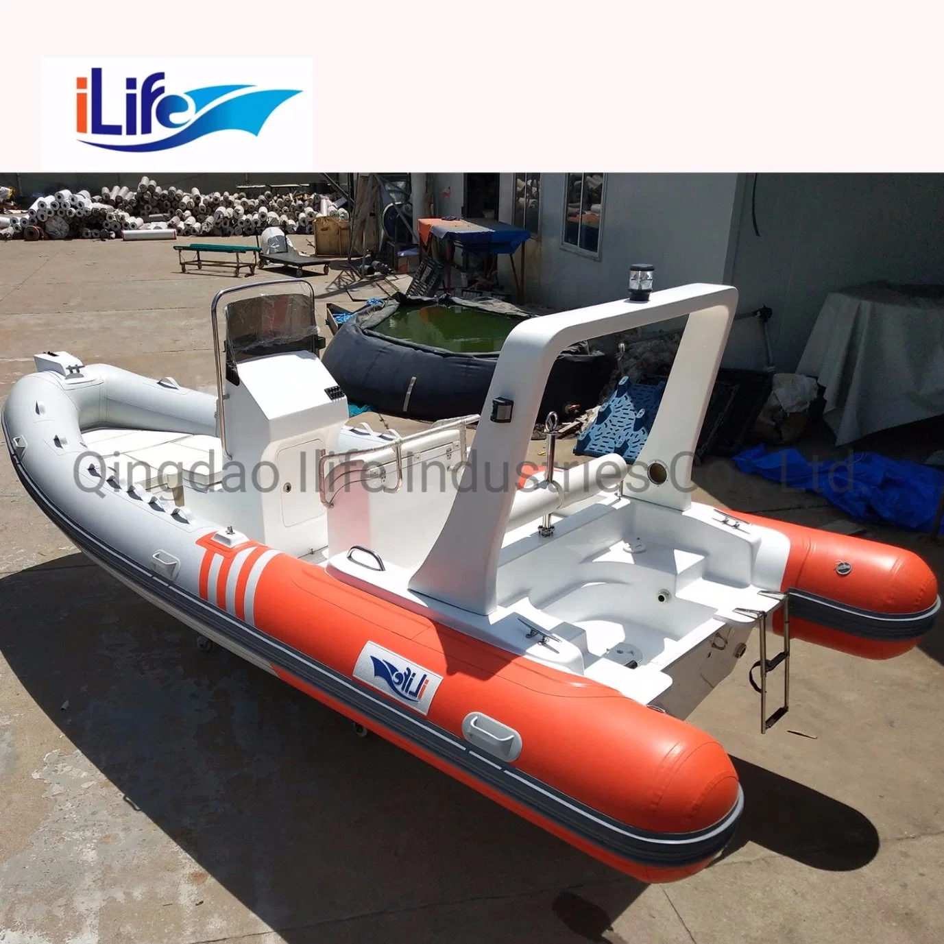 ILife (CE) 17,7FT 5,4m 10 personas China Rib Fibra de vidrio rígido Hull Inflatable Boat para la venta