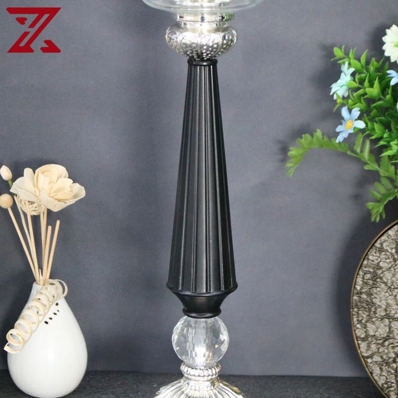 Minimalist Metal Silver Claw Shaped Base Clear Glass Vase Candle Stand for Wedding Centerpiece