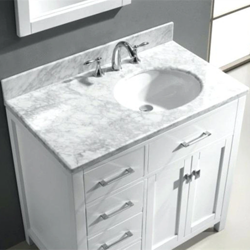 White Marble Vanity/Cabinet/Worktop/Countertop for Bathroom 36 Inch Marble Sink