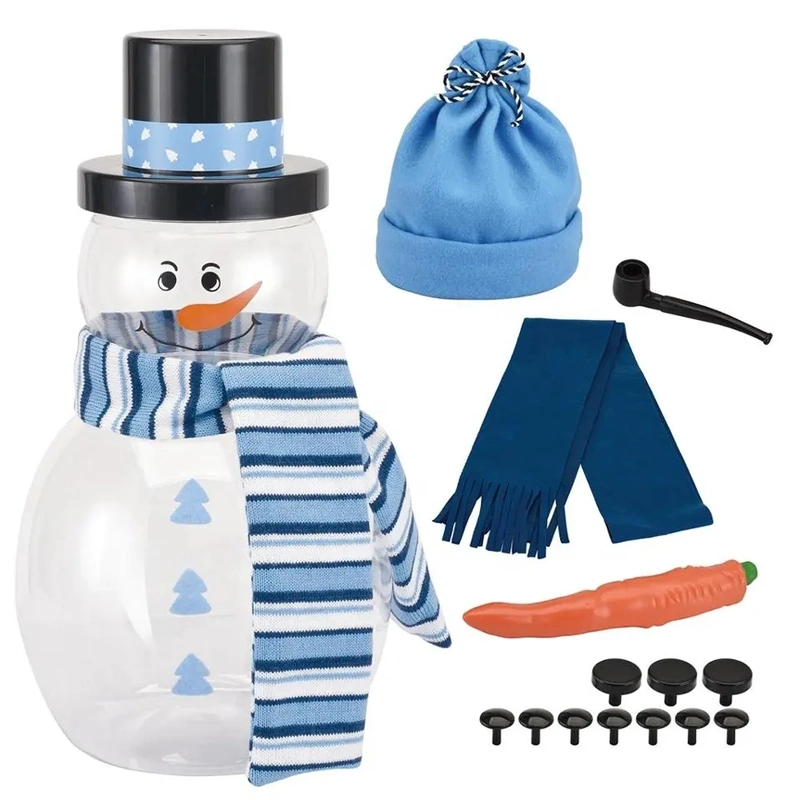 Children Plastic Toy Creative Design Decoration Christmas Gift Toys Make Snowman DIY Set Christmas Toys with Collection and Storage