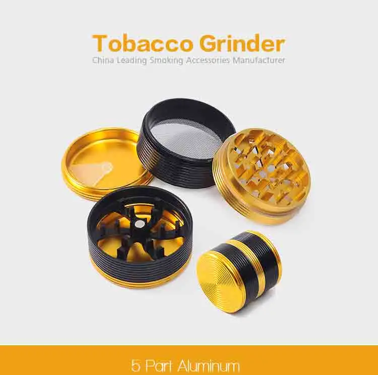 Custom Logo Tobacco Grinder Zinc Alloy Herb Grinder 62mm-5 Layer Herb Smoking Accessories Wholesale&#160;