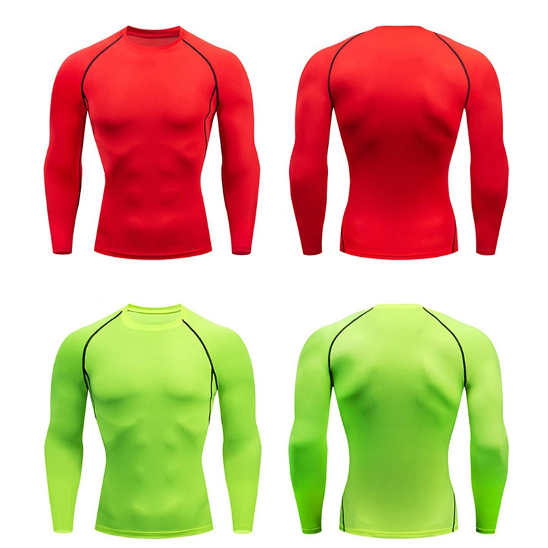 Men's Running Compression Shirt Long Sleeve Slim Fit Quick Dry Sportswear Wyz20224