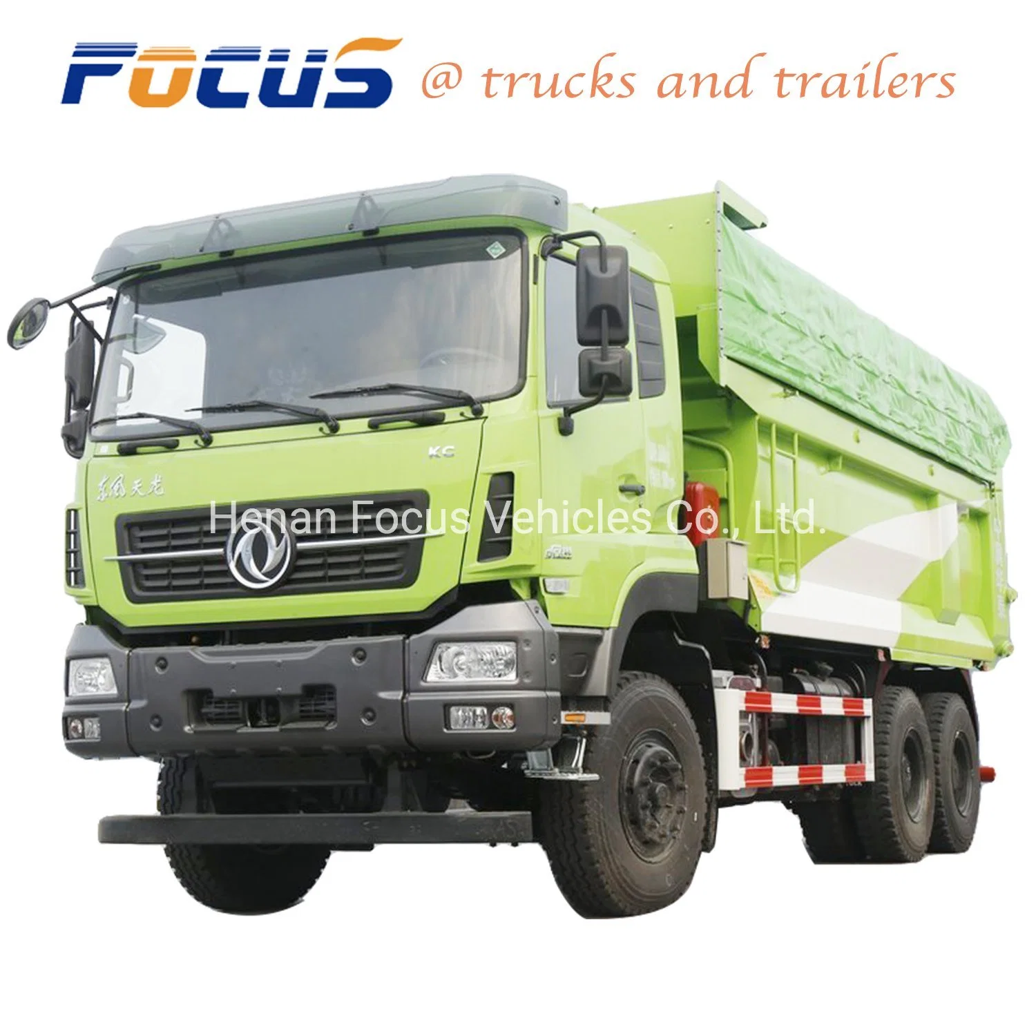 Dongfeng Cummins 20m3 Bathtub Dumper Body Tipper Dump Truck with Crane for Timber Transport