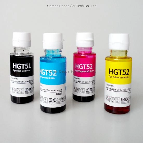 Premium HP Gt51/53,Gt52, Gt-51/53,Gt-52,Gt53,Gt-53,Gt53XL,Gt-53XL Compatible Color Bulk Water Based Bottle Refill Ink for HP Deskjet 5810,5820 Inkjet Printer