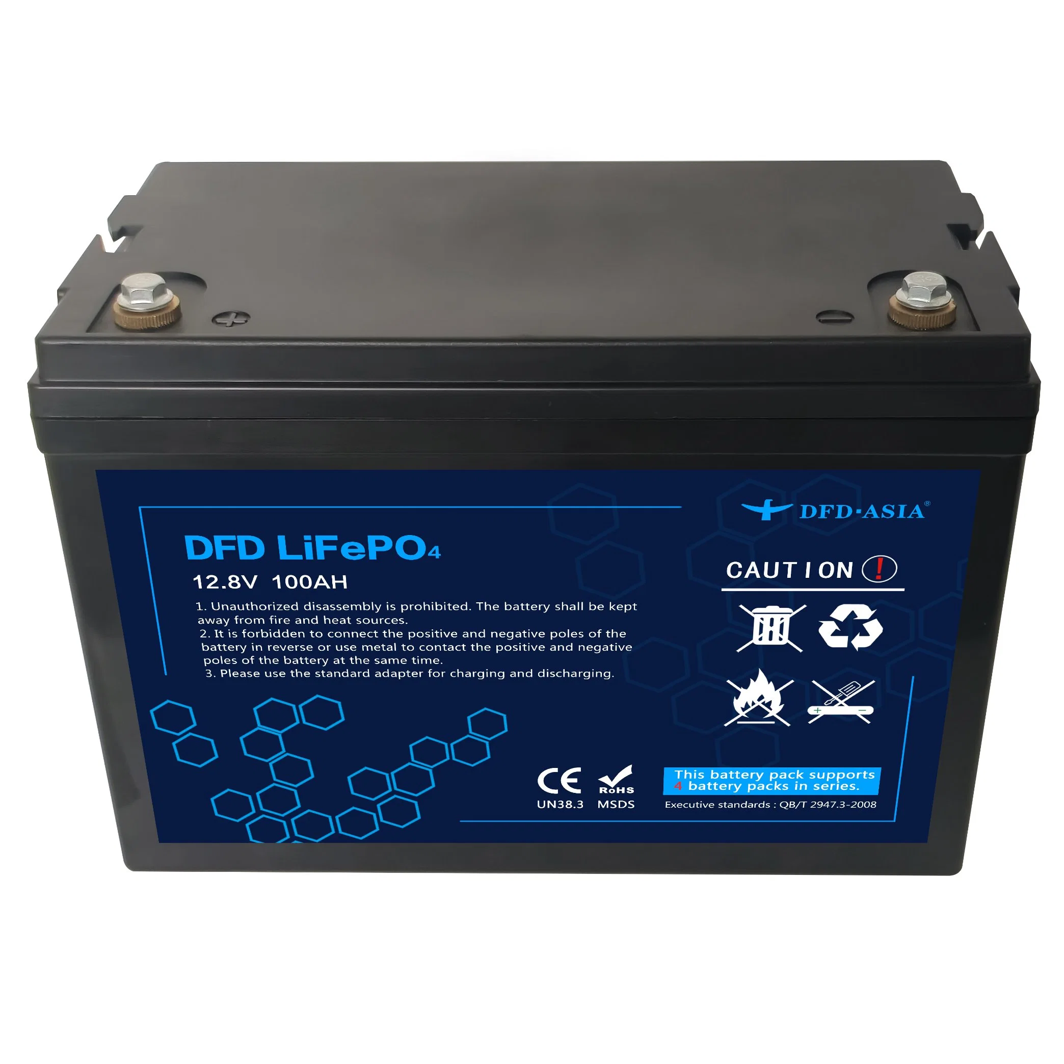 Dfd 12V 100ah Deep Cycle Hybrid Lithium Battery for Solar Wind RV Marine Camping UPS Wheelchair Trolling Motor