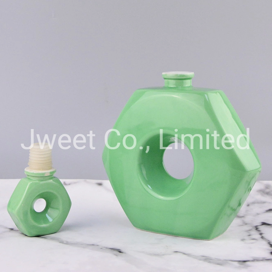 Unique Design Hollow Flat Tequila Bottle Ceramic Liquor Tequila Bottle