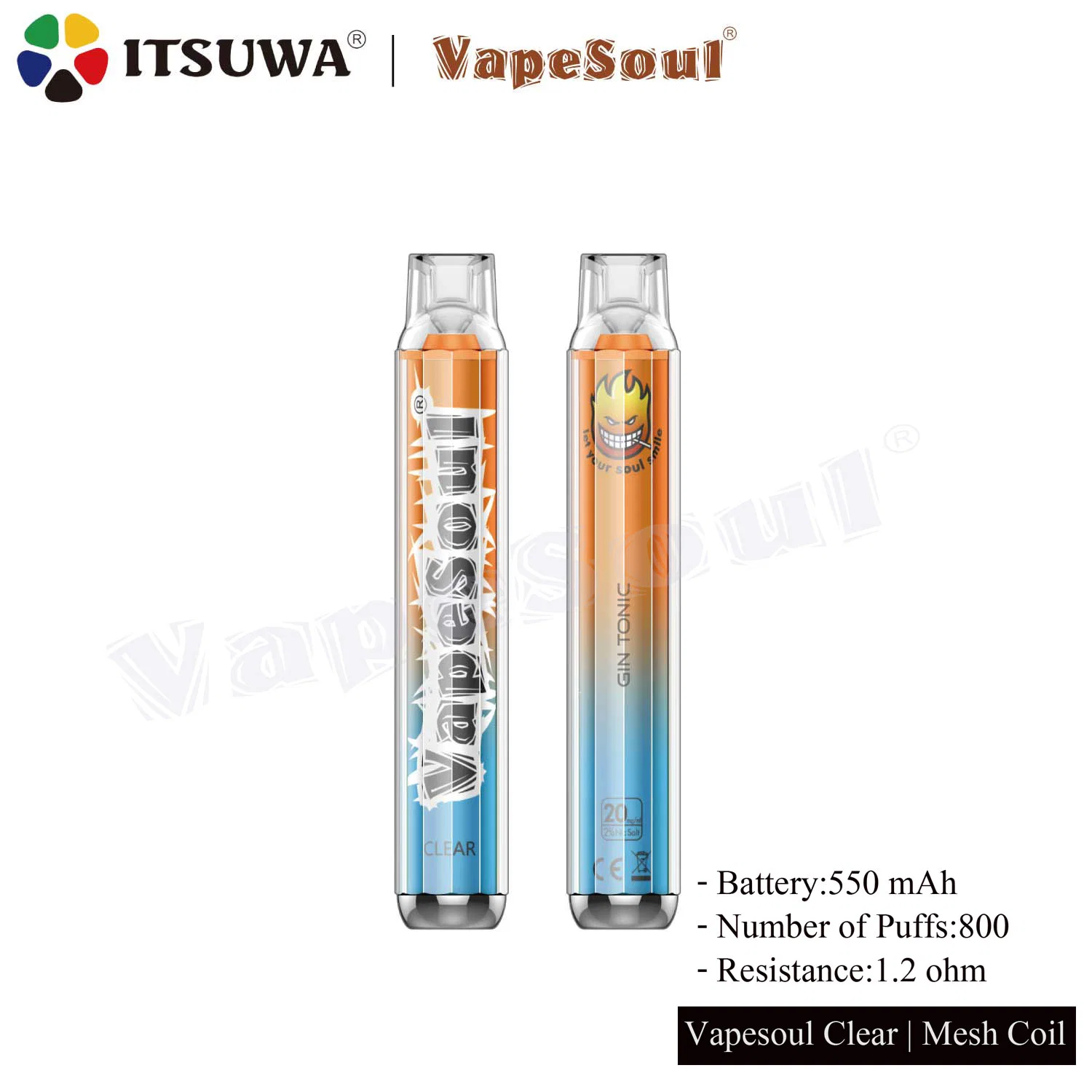 Wholesalechina OEM Electronic 20mgnic Salt Mesh Coil Vapesoul Crystal 600 Tpd Puff